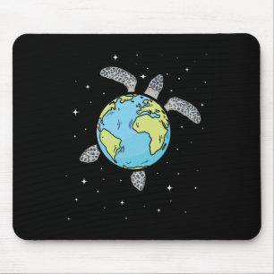 Turtle Earth Sea Turtle Earth Day Turtle Planet Mouse Pad