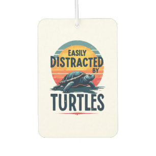 Turtle Easily Distracted By Turtles Sea Vintage Ki Car Air Freshener