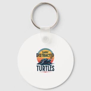 Turtle Easily Distracted By Turtles Sea Vintage Ki Key Ring