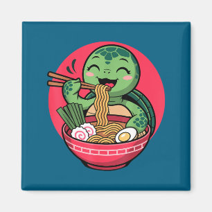 Turtle Eating Ramen Kawaii Turtle Japanese Kawaii  Magnet