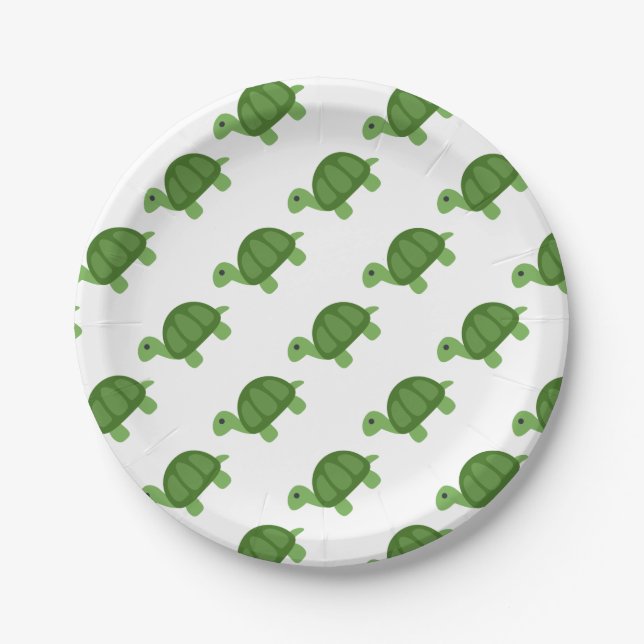 Turtle Emoji Paper Plate (Front)