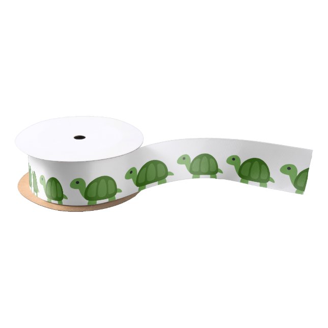 Turtle Emoji Satin Ribbon (Spool)