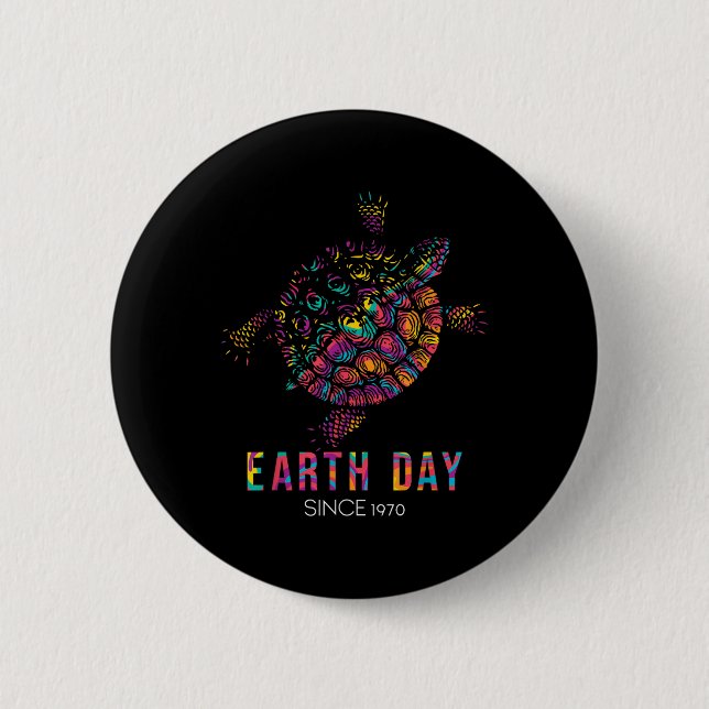 Turtle Environmental Protection Earth Day Since 6 Cm Round Badge (Front)