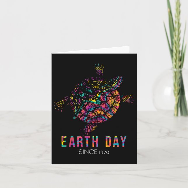 Turtle Environmental Protection Earth Day Since Card (Front)
