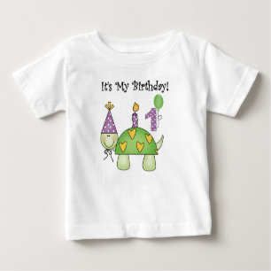 Turtle First Birthday Baby T-Shirt