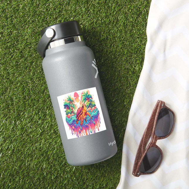 Turtle Floats in Liquid Garden. (HydroFlask Insitu)