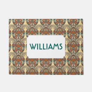 Turtle Floral Pattern   Add Your Name Doormat