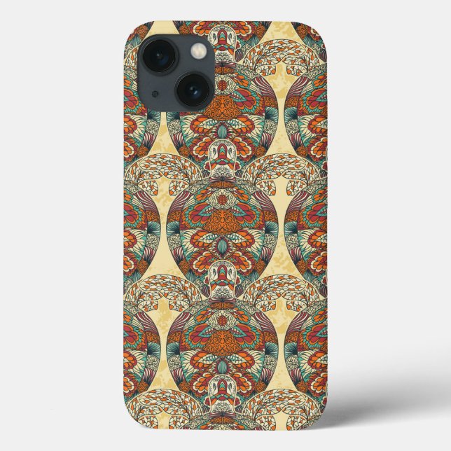 Turtle Floral Pattern Case-Mate iPhone Case (Back)