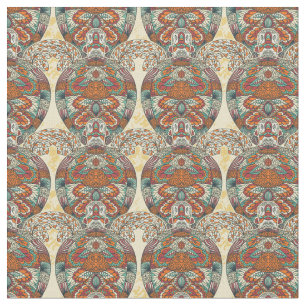 Turtle Floral Pattern Fabric