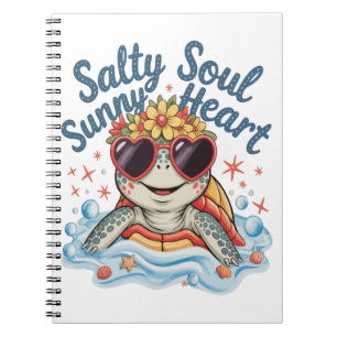Turtle Floral Summer Beach Notebook