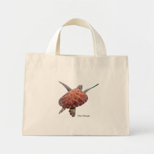 Turtle Floral Tote Bag