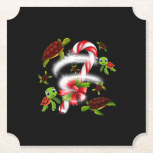Turtle Gift Turtle Candy Sweet Christmas Paper Coaster