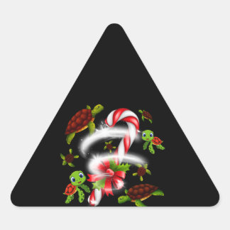 Turtle  Gift | Turtle Candy Sweet Christmas Triangle Sticker