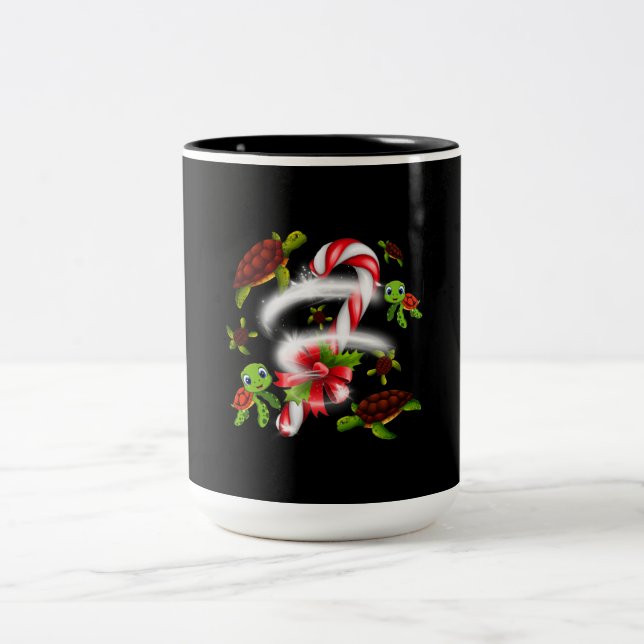 Turtle  Gift | Turtle Candy Sweet Christmas Two-Tone Coffee Mug (Center)
