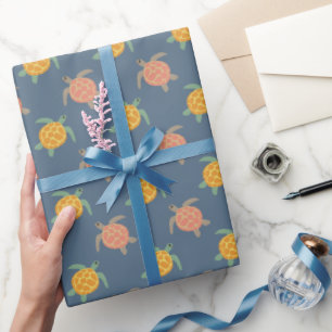 Turtle Gift Wrap, Sea Turtle Birthday Wrapping Paper