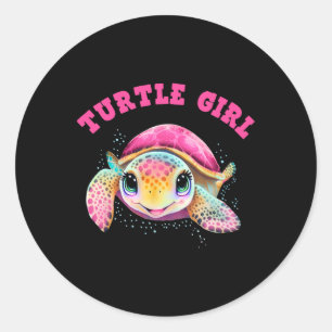 Turtle Girl Earth Day Favours Earth Day  Classic Round Sticker