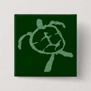 turtle-green 15 cm square badge