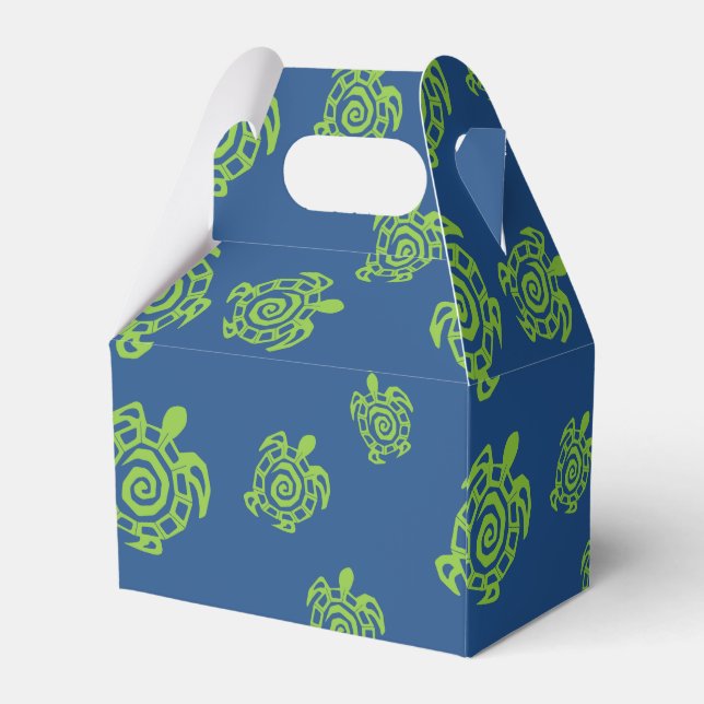 Turtle Green and Blue Party Stuff Favour Box (Back Side)
