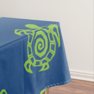 Turtle Green and Blue Party Stuff Tablecloth