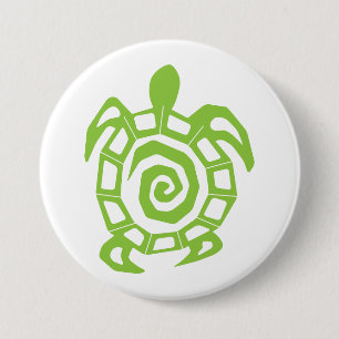 Turtle Green Print 7.5 Cm Round Badge