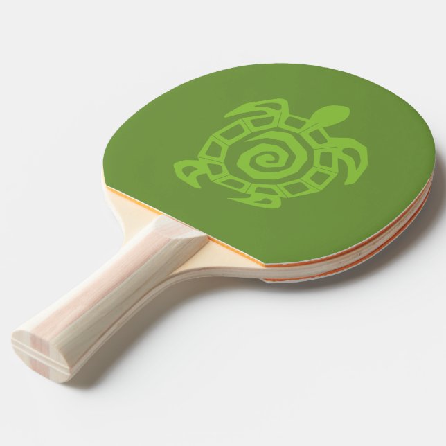 Turtle Green Print Ping Pong Paddle (Front Angle)