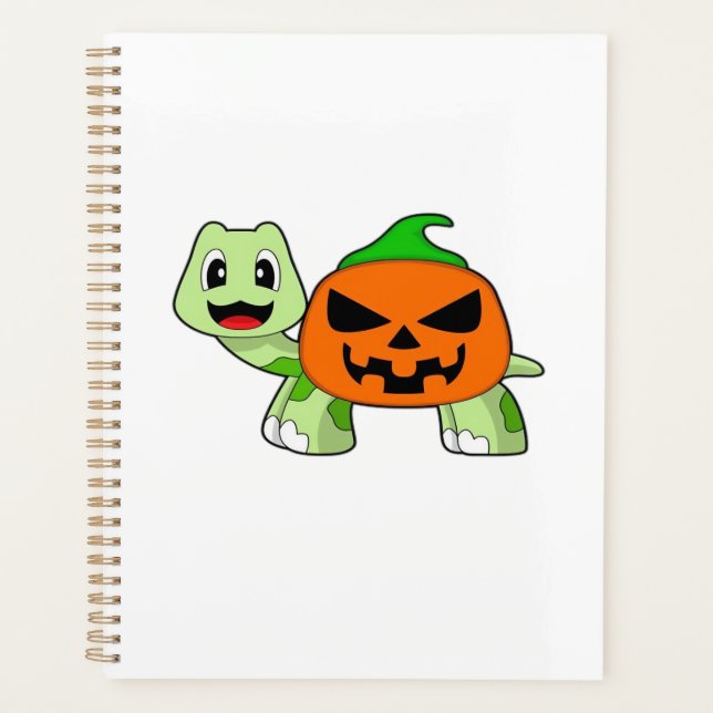 Turtle Halloween Pumpkin Classic T-Shirt Planner (Front)