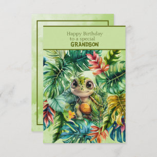 Turtle Happy Birthday To a Special Grandson Card