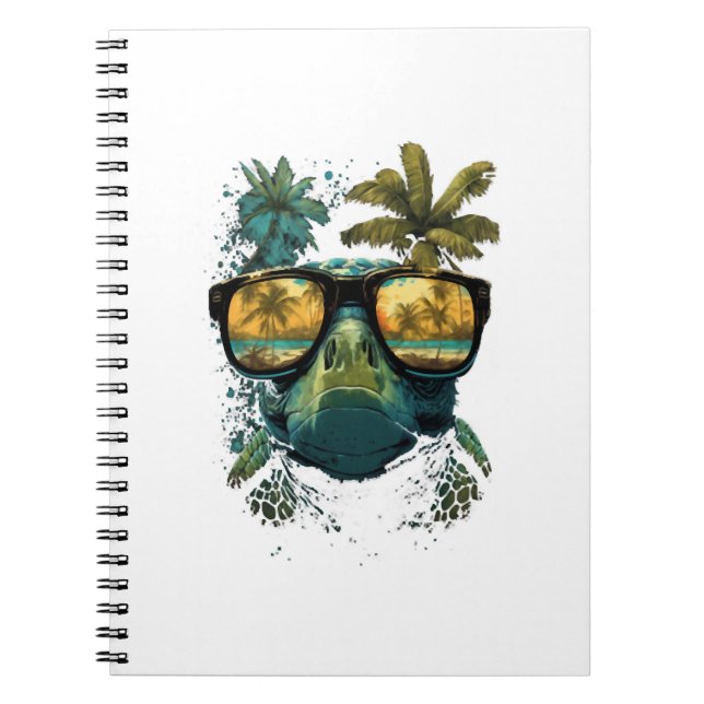 Turtle Hawaiian Sea Turtles Hawaii Beach Palm Copy Notebook (Front)