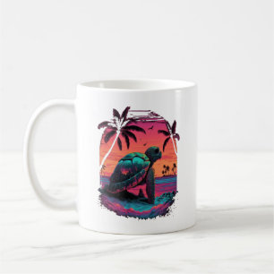 Turtle Hawaiian Sea Turtles Hawaii Beach Sunset Co Coffee Mug