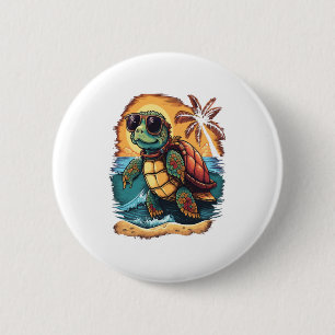 Turtle Hawaiian Sea Turtles Hawaii Tropical Beach 6 Cm Round Badge