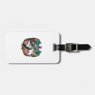 Turtle Hawaiian Sea Turtles Hibiscus Flower Copy C Luggage Tag