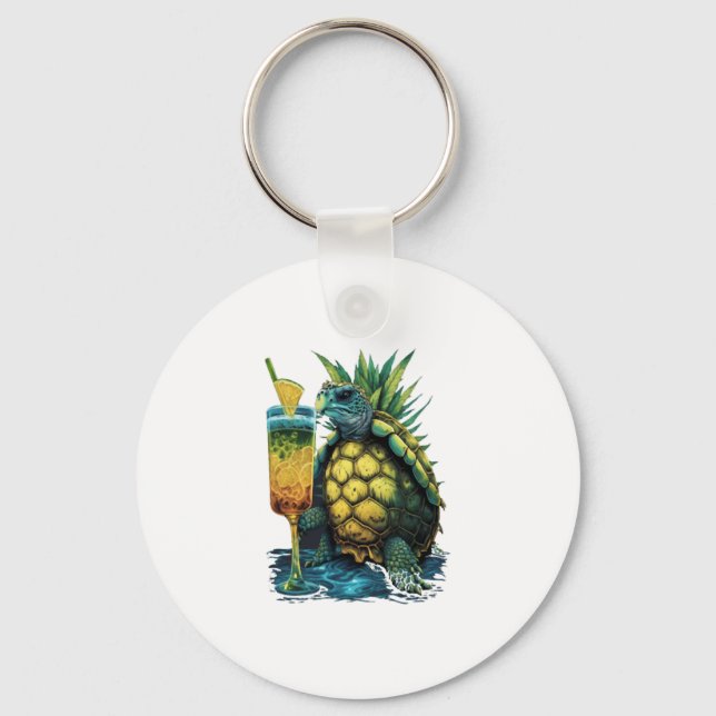 Turtle Hawaiian Sea Turtles Pineapple Aloha Copy C Key Ring (Front)