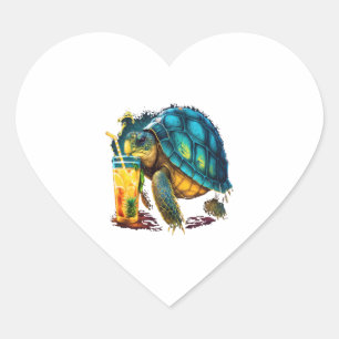 Turtle Hawaiian Sea Turtles Pineapple Aloha Heart Sticker