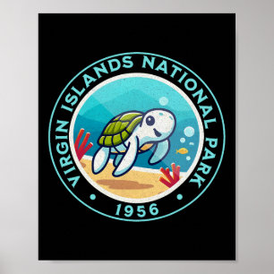 Turtle Hiking At Virgin Islands National Park  Poster