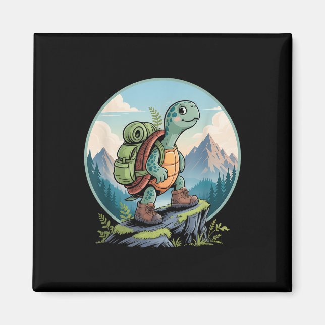 Turtle Hiking Backpack Apparel For Outdoor Nature  Magnet (Front)
