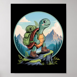 Turtle Hiking Backpack Apparel For Outdoor Nature Poster