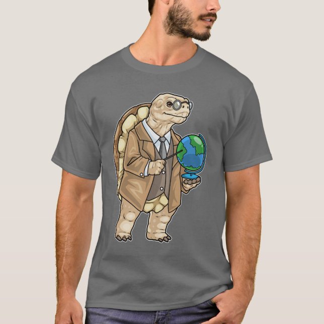 Turtle History Teacher Globe T-Shirt (Front)