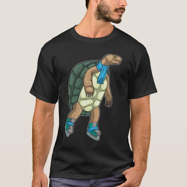 Turtle Ice skating Ice skates T-Shirt (Front)