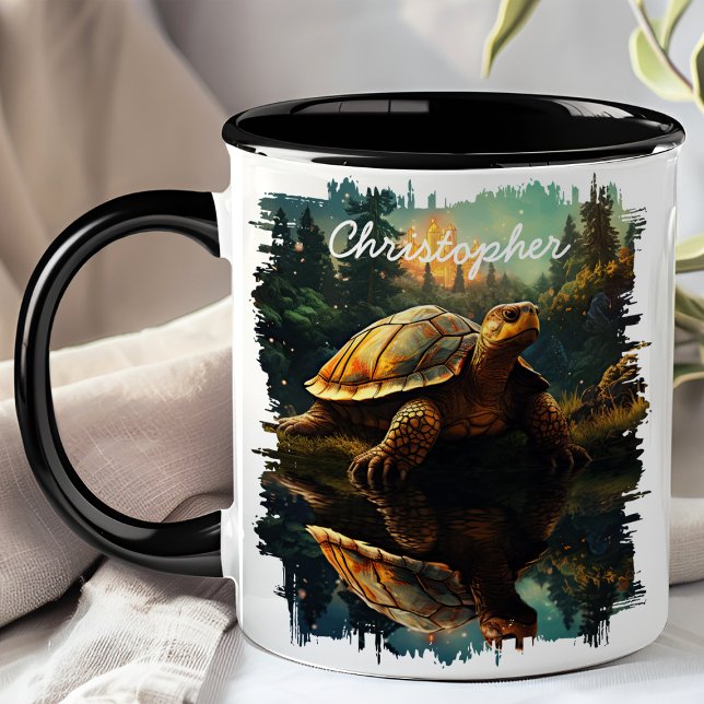 Turtle in Forest Reflection Mug (Creator Uploaded)