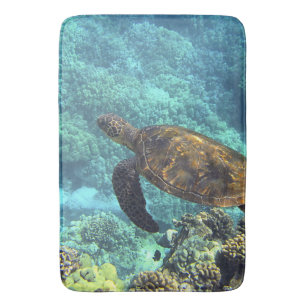 turtle in the sea bath mat
