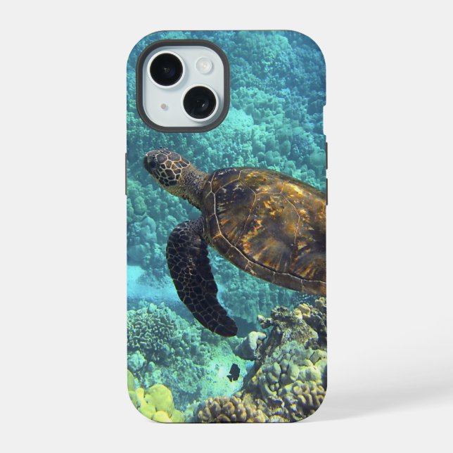 turtle in the sea iPhone 15 case (Back)