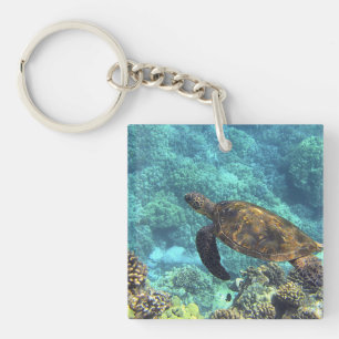 turtle in the sea key ring