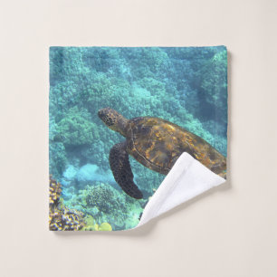 turtle in the sea wash cloth