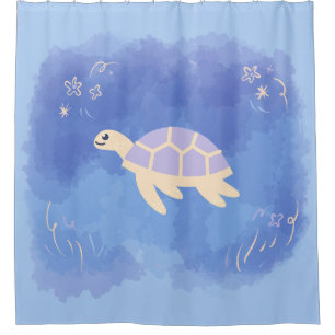 Turtle in the water shower curtain