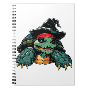 Turtle in Witch Hat Halloween Spooky Fun Notebook