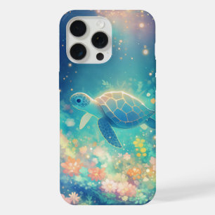 Turtle Journey Through a Vibrant Undersea Garden iPhone 15 Pro Max Case