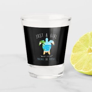 Turtle Just A Girl Who Loves Beachs And Turtles Shot Glass