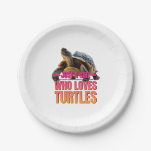 Turtle Just a Girl Who Loves Turtles Paper Plate