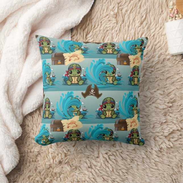 Turtle Kawaii Pirate  Cushion (Blanket)