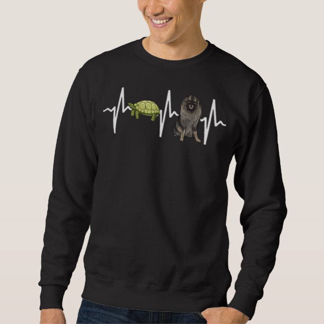 Turtle Keeshond Heartbeat Dog Sweatshirt (Front)